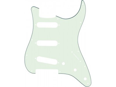 Fender PRIBOR Pickguard Strat 11 Hole S/S/S Configuration 3-Ply Mint Green 