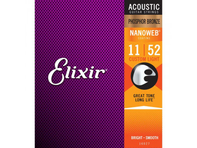 Elixir Phosphor Bronze Nanoweb Custom Light 011-052 