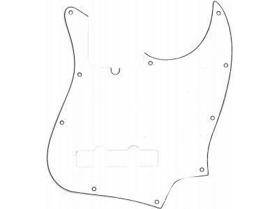 Fender PRIBOR Pickguard. Jazz Bass. 10 Hole Mount. w/ Truss Rod Notch. 3-Ply. W/B/W * 