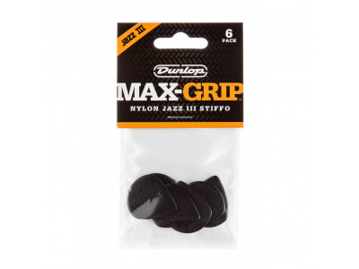 Jim Dunlop MAX-GRIP® JAZZ III STIFFO PICK 471P3S (6 Pack) Jim Dunlop MAX-GRIP® JAZZ III STIFFO PICK 471P3S (6 Pack)