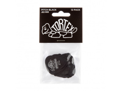 Jim Dunlop TORTEX® PITCH BLACK STANDARD PICK .60MM 488P060 (12 Pack) 