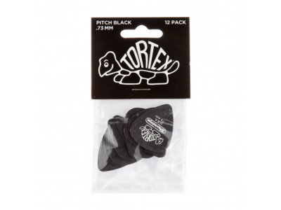 Jim Dunlop TORTEX® PITCH BLACK STANDARD PICK .73MM 488P073 (12 Pack) 