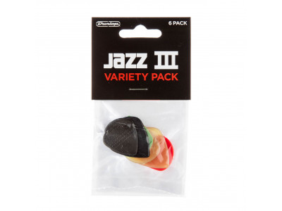 Jim Dunlop JAZZ III PICK VARIETY PACK PVP103 (6 Variety Pack)  