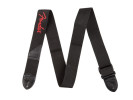 Fender PRIBOR 2in Polyester Logo Strap - Black with Red Logo 