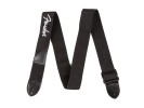 Fender PRIBOR 2in Polyester Logo Strap - Black with White Logo 