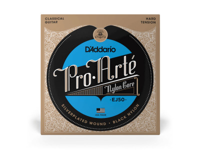 D'Addario EJ50 HARD TENSION Black Nylon Classical Guitar Strings 