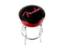 Fender Red Sparkle Logo Barstool Black and Red Sparkle 
