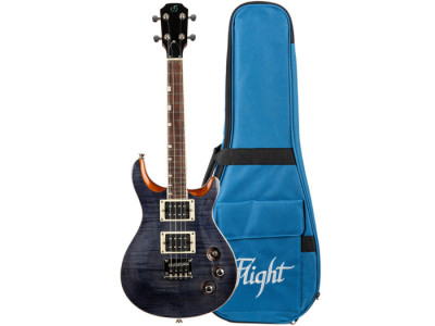 Flight Vanguard Solid Body Transparent Black Electric Ukulele Flight Vanguard Solid Body Transparent Black Electric Ukulele