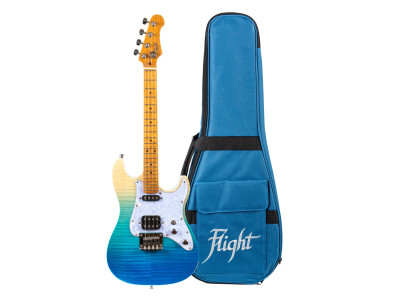 Flight Pathfinder Solid Body Transparent Blue Electric Ukulele Flight Pathfinder Solid Body Transparent Blue Electric Ukulele
