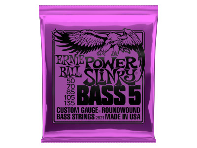 Ernie Ball 2821 Power Slinky Nickel Wound Electric Bass Guitar Strings - .050-.135 5-string Ernie Ball 2821 Power Slinky Nickel Wound Electric Bass Guitar Strings - .050-.135 5-string