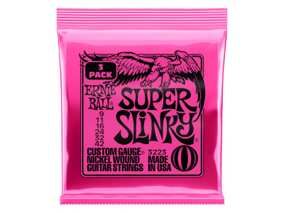 Ernie Ball 3223 Super Slinky Nickel Wound Electric Guitar Strings - .009-.042 Factory 3-pack Ernie Ball 3223 Super Slinky Nickel Wound Electric Guitar Strings - .009-.042 Factory 3-pack