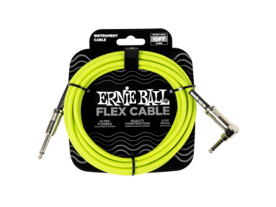 Ernie Ball 6465 Flex Instrument Cable Straight/Angle 10ft - Green Ernie Ball 6465 Flex Instrument Cable Straight/Angle 10ft - Green