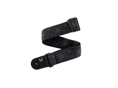 D'Addario 50TB01 Woven Guitar Strap Monterey Black Tubular 