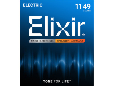 Elixir 12102 Medium 11-49 Nanoweb Nickel Plated 