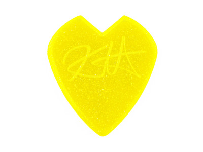 Jim Dunlop 47-KH3NYS KIRK HAMMETT JAZZ III YELLOW GLITTER PICK 1.38MM 6-pack 