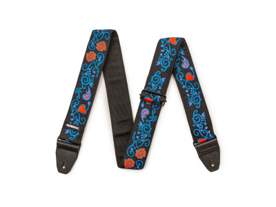 Jim Dunlop JH24 JIMI HENDRIX BLACKLIGHT MONTEREY BLUE STRAP 