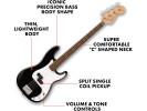 Fender Debut Series Precision Bass LRL WPG Black Fender Debut Series Precision Bass LRL WPG Black