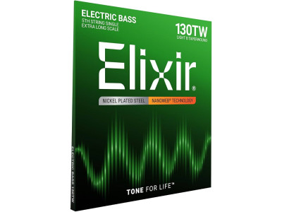 Elixir 15433 Nanoweb Light B 30tw Nickel Plated (Extra Long 5th String Single) 