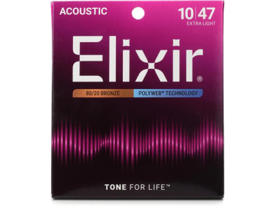 Elixir 11000 Polyweb Extra Light 010-047 80/20 Bronze 