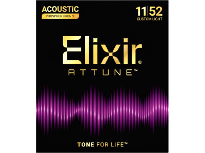 Elixir 21027 Attune Custom Light 11-52 Phosphor Bronze 