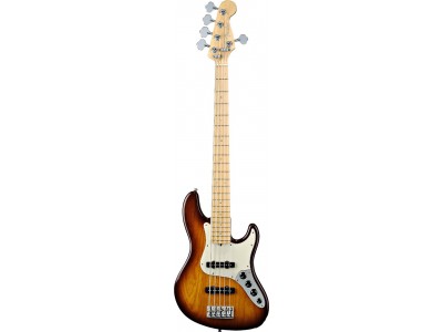 Fender American Deluxe J-Bass V Ash - MN - Tobacco Sunburst ** 