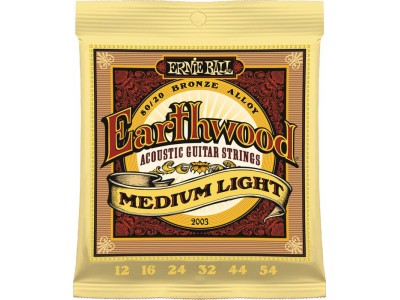 Ernie Ball P02003 MEDIUM LIGHT EARTHWOOD 80/20 BRONZE 12-54 