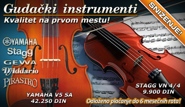 Snizenje - sezonsko snizenje gudackih instrumenata I Mitros Music I Prodavnica muzickih instrumenata Beograd I Yamaha, Stagg, Gewa, Pirastro, Wolf